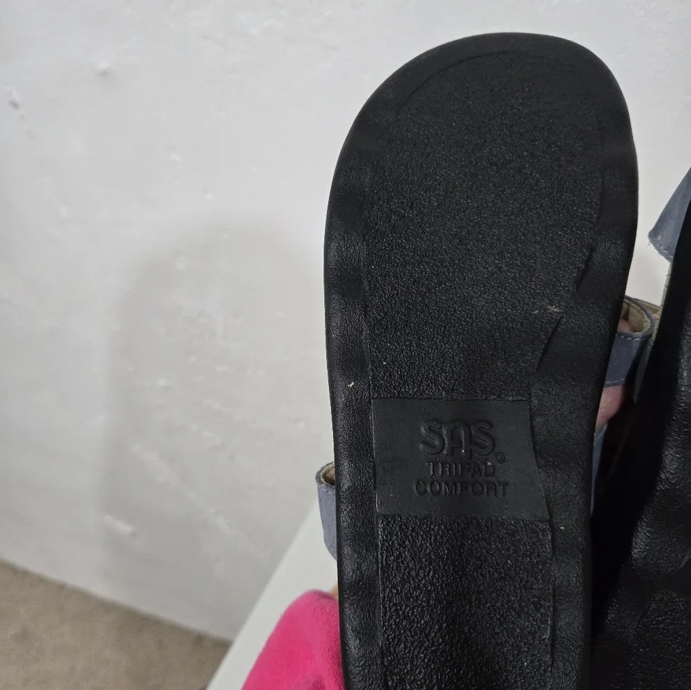 SAS Tripad Dusty Blue Slip On Strappy Sandals 7.5